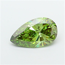 Picture of Lab Grown Diamond 3.00 Carats, Pear with  Cut, Fancy Vivid Green Color, VS1 Clarity and Certified by IGI