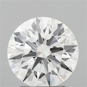 Picture of Lab Grown Diamond 2.08 Carats, Round with Ideal Cut, E Color, IF Clarity and Certified by IGI