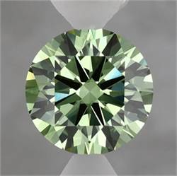 Picture of Lab Grown Diamond 1.55 Carats, Round with Ideal Cut, Fancy Vivid Green Color, VS1 Clarity and Certified by IGI