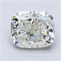 Natural Diamond 4.00 Carats, Cushion with  Cut, K Color, SI1 Clarity and Certified by GIA