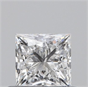 Natural Diamond 0.50 Carats, Princess with  Cut, E Color, SI1 Clarity and Certified by GIA