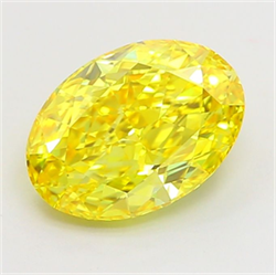 Picture of Lab Grown Diamond 2.01 Carats, Oval with  Cut, Fancy Vivid Yellow Color, IF Clarity and Certified by IGI