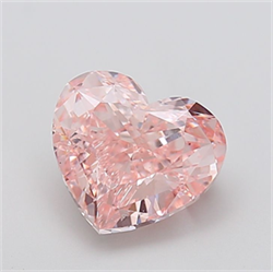 Picture of Lab Grown Diamond 4.03 Carats, Heart with  Cut, Fancy Intense Pink Color, VS1 Clarity and Certified by IGI