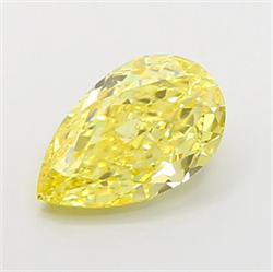 Picture of Lab Grown Diamond 2.74 Carats, Pear with  Cut, Fancy Intense Yellow Color, VS1 Clarity and Certified by IGI