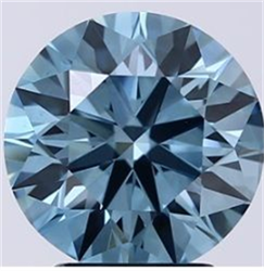Picture of Lab Grown Diamond 2.71 Carats, Round with Ideal Cut, Fancy Vivid Blue Color, VS1 Clarity and Certified by IGI