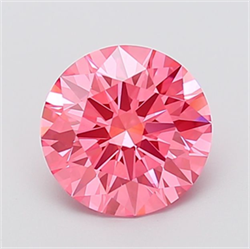 Picture of Lab Grown Diamond 2.54 Carats, Round with Ideal Cut, Fancy Vivid Pink Color, VS1 Clarity and Certified by IGI