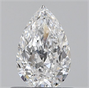 Natural Diamond 0.50 Carats, Pear with  Cut, D Color, VVS2 Clarity and Certified by GIA