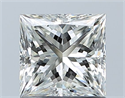 Natural Diamond 1.00 Carats, Princess with  Cut, H Color, VVS1 Clarity and Certified by IGI