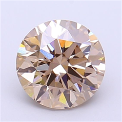 Picture of Lab Grown Diamond 1.54 Carats, Round with Ideal Cut, Fancy Light Brown Color, VS2 Clarity and Certified by IGI