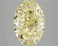 Picture of Lab Grown Diamond 4.07 Carats, Oval with  Cut, Fancy Vivid Yellow Color, VS1 Clarity and Certified by IGI