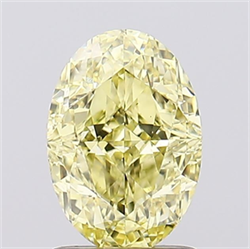 Picture of Lab Grown Diamond 1.61 Carats, Oval with  Cut, Fancy Intense Yellow Color, VS2 Clarity and Certified by IGI