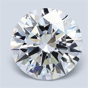 Picture of Natural Diamond 2.07 Carats, Round with Excellent Cut, D Color, VVS2 Clarity and Certified by GIA