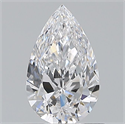 Natural Diamond 0.55 Carats, Pear with  Cut, D Color, VVS2 Clarity and Certified by GIA