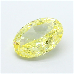 Picture of Lab Grown Diamond 2.01 Carats, Oval with  Cut, Fancy Yellow Color, VS1 Clarity and Certified by IGI