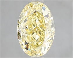 Picture of Lab Grown Diamond 3.02 Carats, Oval with  Cut, Fancy Vivid Yellow Color, VS1 Clarity and Certified by IGI