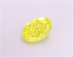 Picture of Lab Grown Diamond 1.45 Carats, Oval with  Cut, Fancy Vivid Yellow Color, VVS1 Clarity and Certified by IGI