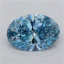 Picture of Lab Grown Diamond 1.25 Carats, Oval with  Cut, Fancy Vivid Blue Color, VVS2 Clarity and Certified by IGI