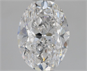 Natural Diamond 1.50 Carats, Oval with  Cut, D Color, SI2 Clarity and Certified by GIA