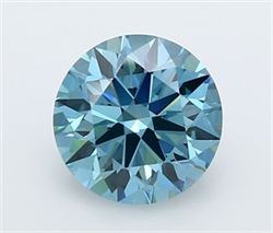 Picture of Lab Grown Diamond 3.01 Carats, Round with Ideal Cut, Fancy Vivid Blue Color, VS1 Clarity and Certified by IGI