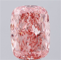 Picture of Lab Grown Diamond 7.00 Carats, CUSHION MODIFIED with  Cut, Fancy Vivid Pink Color, VS1 Clarity and Certified by IGI