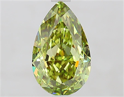 Picture of Lab Grown Diamond 2.08 Carats, Pear with  Cut, Fancy Vivid Green Color, VVS2 Clarity and Certified by IGI