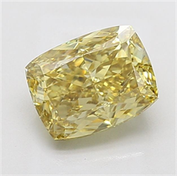 Picture of Lab Grown Diamond 3.55 Carats, CUSHION MODIFIED with  Cut, Fancy Yellow Color, VS1 Clarity and Certified by IGI
