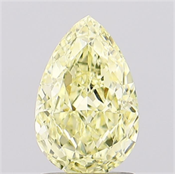 Picture of Lab Grown Diamond 1.52 Carats, Pear with  Cut, Fancy Intense Yellow Color, VS1 Clarity and Certified by IGI