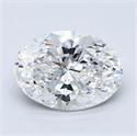 Natural Diamond 1.50 Carats, Oval with  Cut, E Color, SI2 Clarity and Certified by GIA