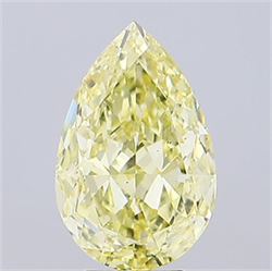 Picture of Lab Grown Diamond 4.45 Carats, Pear with  Cut, Fancy Yellow Color, VS2 Clarity and Certified by IGI