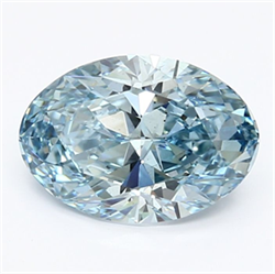 Picture of Lab Grown Diamond 1.78 Carats, Oval with  Cut, Fancy Vivid Blue Color, VS2 Clarity and Certified by IGI