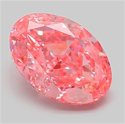 Picture of Lab Grown Diamond 2.08 Carats, Oval with  Cut, Fancy Vivid Pink Color, VVS1 Clarity and Certified by IGI