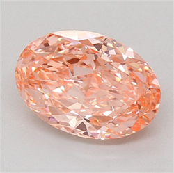 Picture of Lab Grown Diamond 2.54 Carats, Oval with  Cut, Fancy Vivid Pink Color, VVS2 Clarity and Certified by IGI