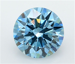 Picture of Lab Grown Diamond 3.00 Carats, Round with Ideal Cut, Fancy Vivid Blue Color, VVS2 Clarity and Certified by IGI