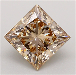 Picture of Lab Grown Diamond 2.23 Carats, Princess with  Cut, Fancy Light Brown Color, VS1 Clarity and Certified by IGI