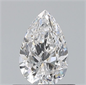 Natural Diamond 0.53 Carats, Pear with  Cut, E Color, VVS2 Clarity and Certified by GIA