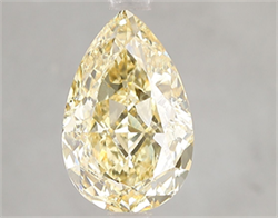 Picture of Lab Grown Diamond 3.09 Carats, Pear with  Cut, Fancy Intense Yellow Color, VS1 Clarity and Certified by IGI