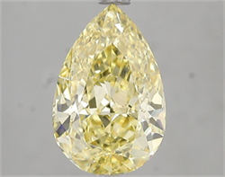 Picture of Lab Grown Diamond 3.02 Carats, Pear with  Cut, Fancy Intense Yellow Color, VS2 Clarity and Certified by IGI