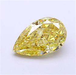 Picture of Lab Grown Diamond 1.53 Carats, Pear with  Cut, Fancy Intense Yellow Color, VS1 Clarity and Certified by IGI