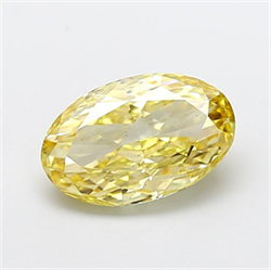 Picture of Lab Grown Diamond 2.55 Carats, Oval with  Cut, Fancy Yellow Color, VS2 Clarity and Certified by IGI