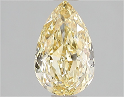 Picture of Lab Grown Diamond 1.51 Carats, Pear with  Cut, Fancy Vivid Yellow Color, VS2 Clarity and Certified by IGI