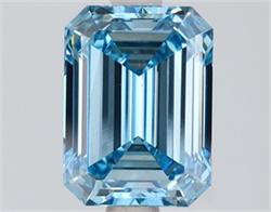 Picture of Lab Grown Diamond 2.05 Carats, Emerald with  Cut, Fancy Blue Color, VS1 Clarity and Certified by IGI