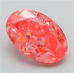 Picture of Lab Grown Diamond 2.34 Carats, Oval with  Cut, Fancy Vivid Pink Color, VS1 Clarity and Certified by IGI