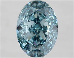 Picture of Lab Grown Diamond 3.06 Carats, Oval with  Cut, Fancy Vivid Blue Color, VS1 Clarity and Certified by IGI