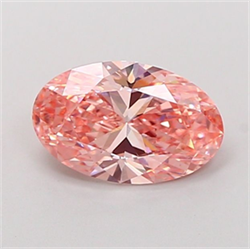 Picture of Lab Grown Diamond 2.00 Carats, Oval with  Cut, Fancy Intense Pink Color, VS1 Clarity and Certified by IGI
