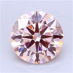 Picture of Lab Grown Diamond 1.57 Carats, Round with Ideal Cut, Fancy Intense Pink Color, VS1 Clarity and Certified by IGI