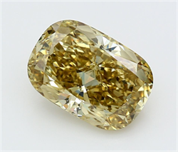 Picture of Lab Grown Diamond 5.09 Carats, CUSHION MODIFIED with  Cut, Fancy Intense Yellow Color, VS1 Clarity and Certified by IGI