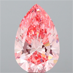 Picture of Lab Grown Diamond 8.51 Carats, Pear with  Cut, Fancy Vivid Pink Color, VS1 Clarity and Certified by IGI