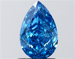 Picture of Lab Grown Diamond 1.68 Carats, Pear with  Cut, Fancy Vivid Blue Color, VS1 Clarity and Certified by IGI