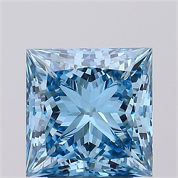 Picture of Lab Grown Diamond 3.57 Carats, Princess with  Cut, Fancy Vivid Blue Color, VS1 Clarity and Certified by IGI