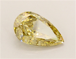 Picture of Lab Grown Diamond 2.54 Carats, Pear with  Cut, Fancy Intense Yellow Color, VS1 Clarity and Certified by IGI